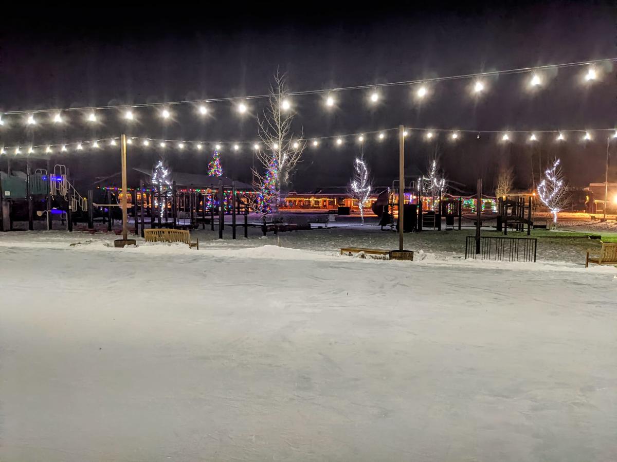 Night Ice Skating in Town Park