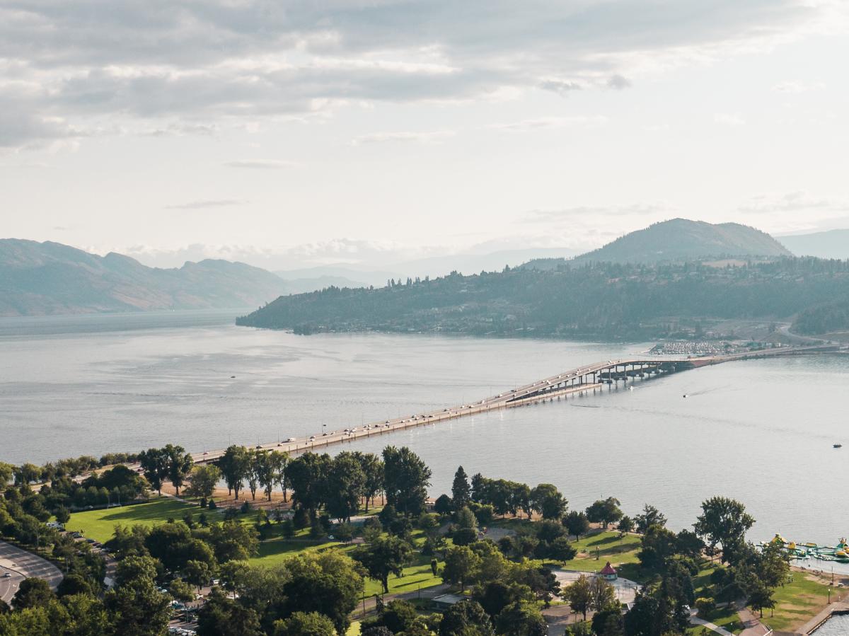 Kelowna City Park and Okanagan Lake. Photo by Nic Collar Film