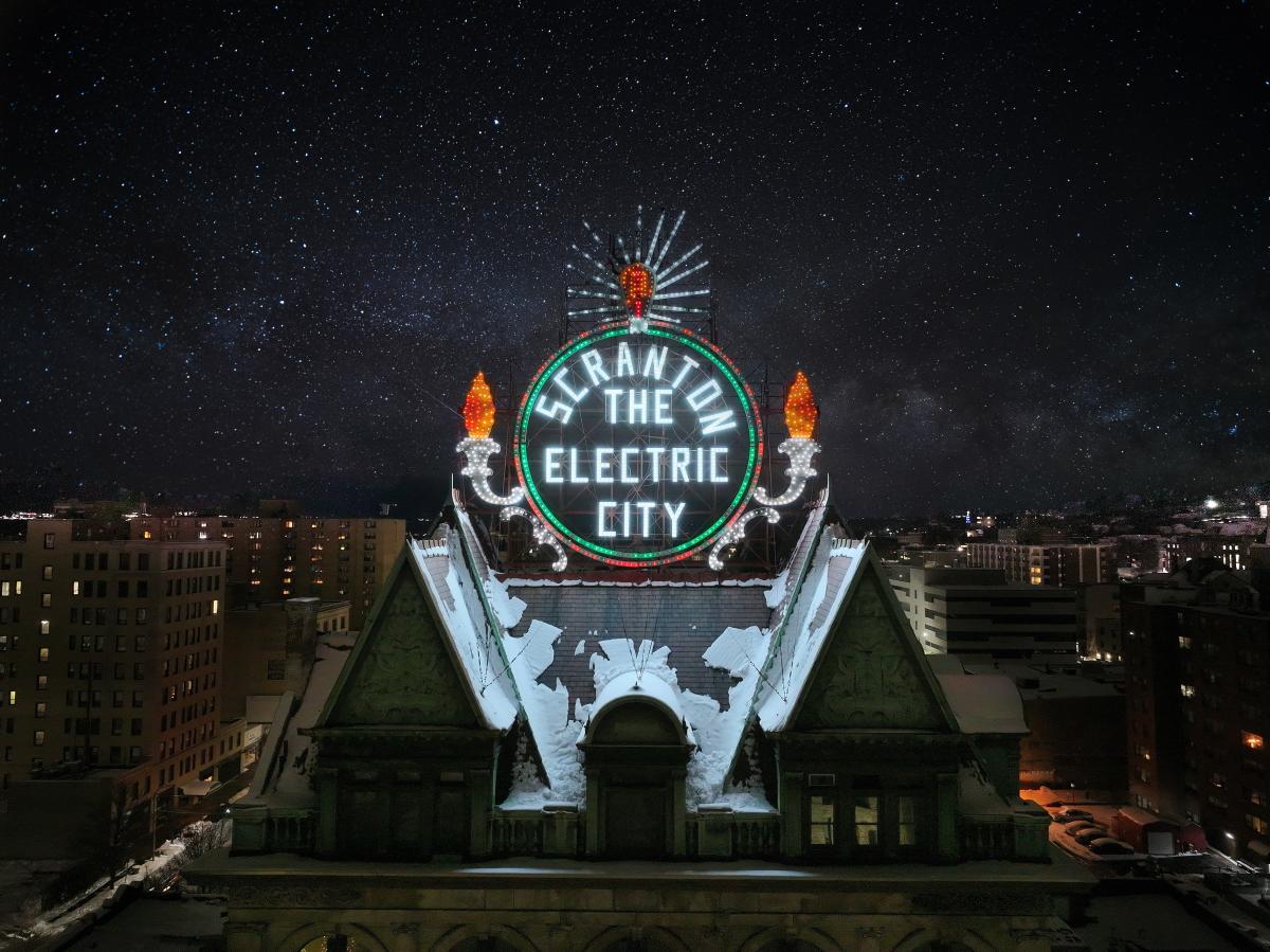 The Electric City Sign in Courthouse Square in Downtown Scranton