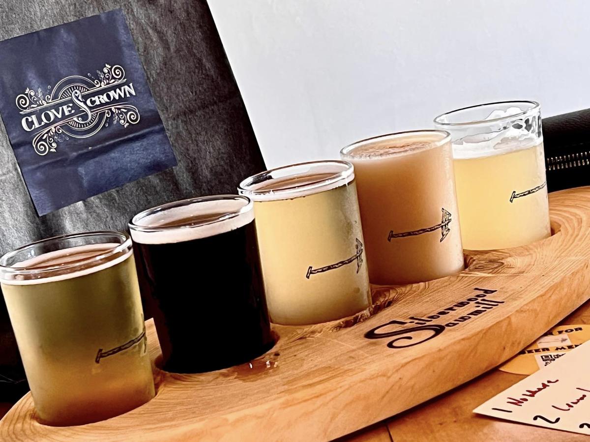 flight of 5 craft beers at RAKE BEER PROJECT