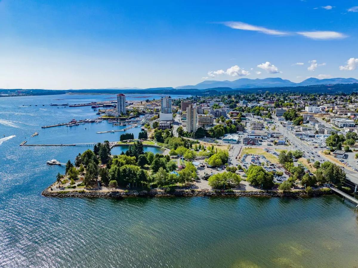 aerial of waterfront