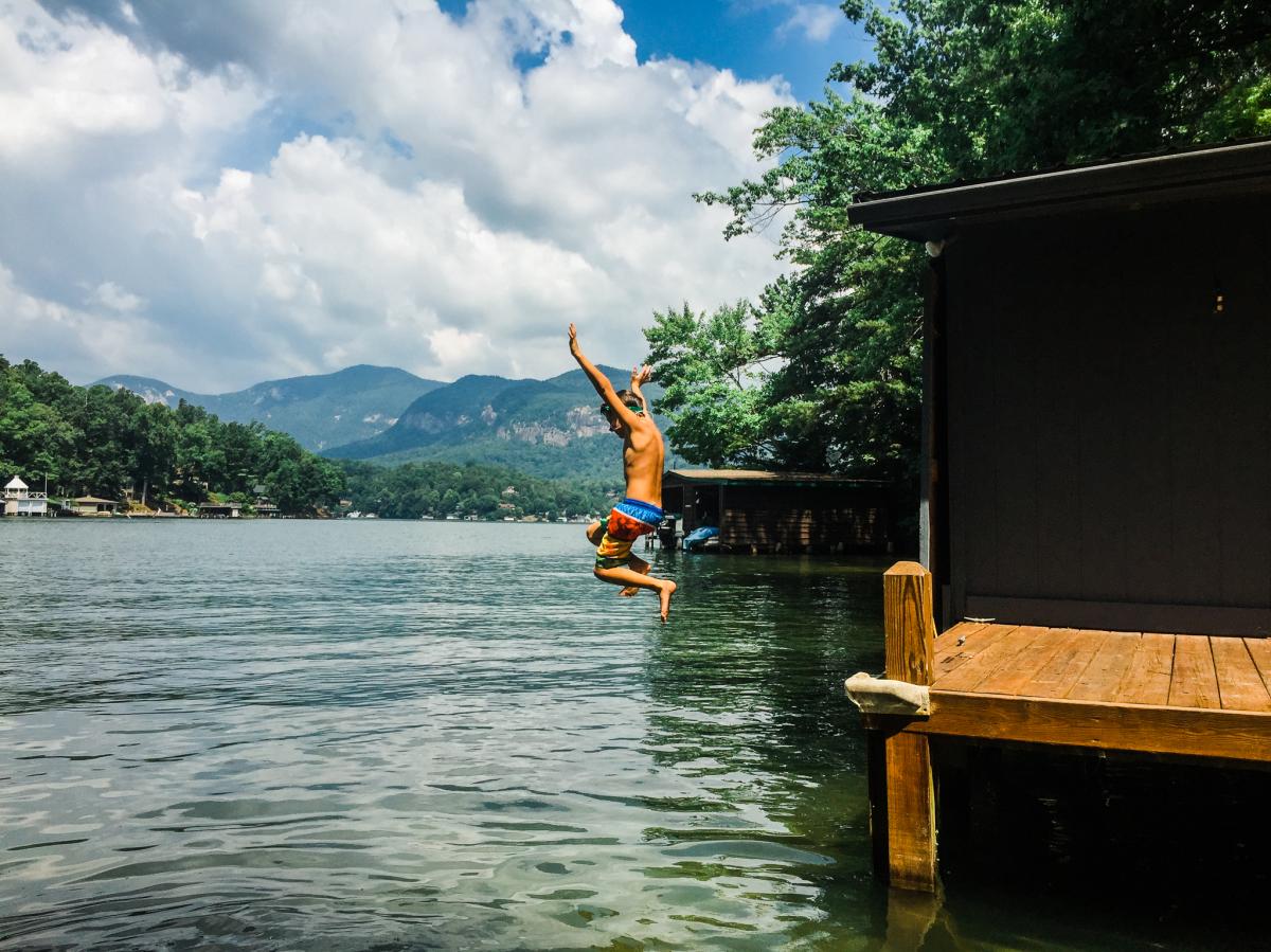jumping lake lure adventure