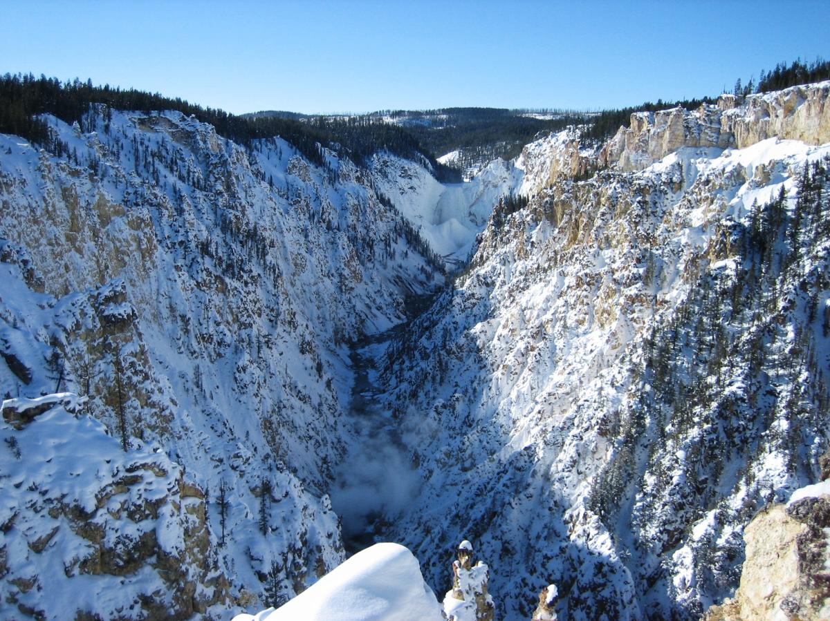 Grand Canyon of Yellowstone in winter