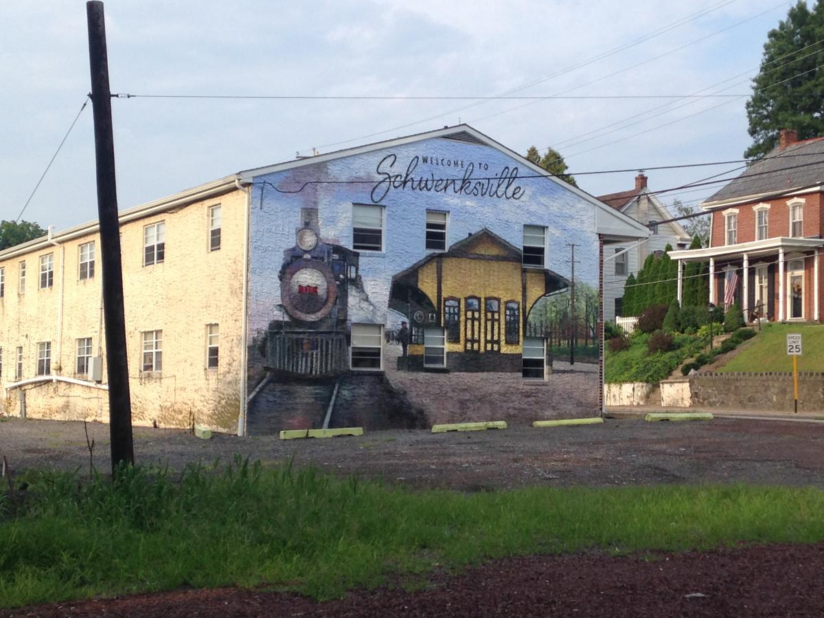 Welcome to Schwenksville, one of many trailside towns along the Perkiomen.