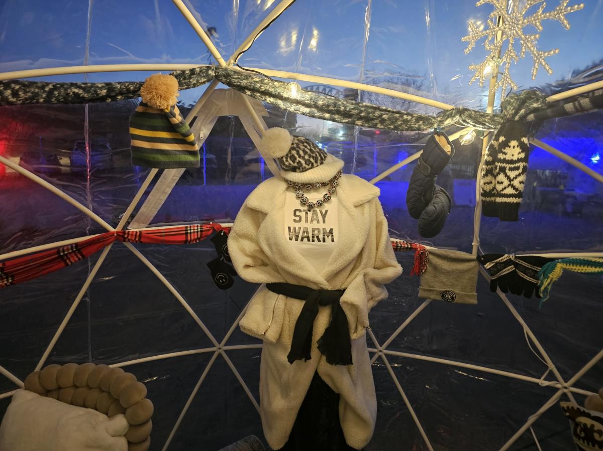 An igloos features winter decorations inside during Somewhere in WInter.