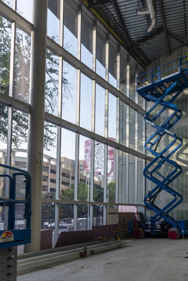 Photo of the SAFE Credit Union Convention Center construction site. Photo taken September 2020.