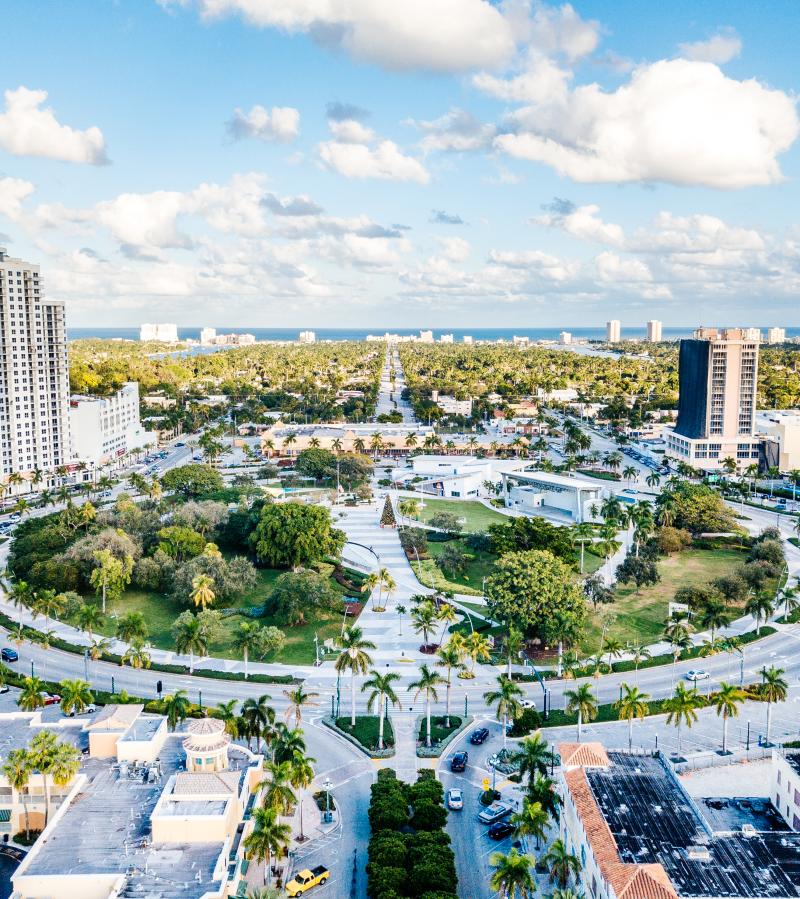 Overhead View Of Hollywood In Greater Ft. Lauderdale, FL