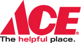 Red logo reads "Ace." Underneath, "the helpful place."