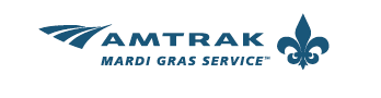 Amtrak Mardi Gras Service logo horizontal