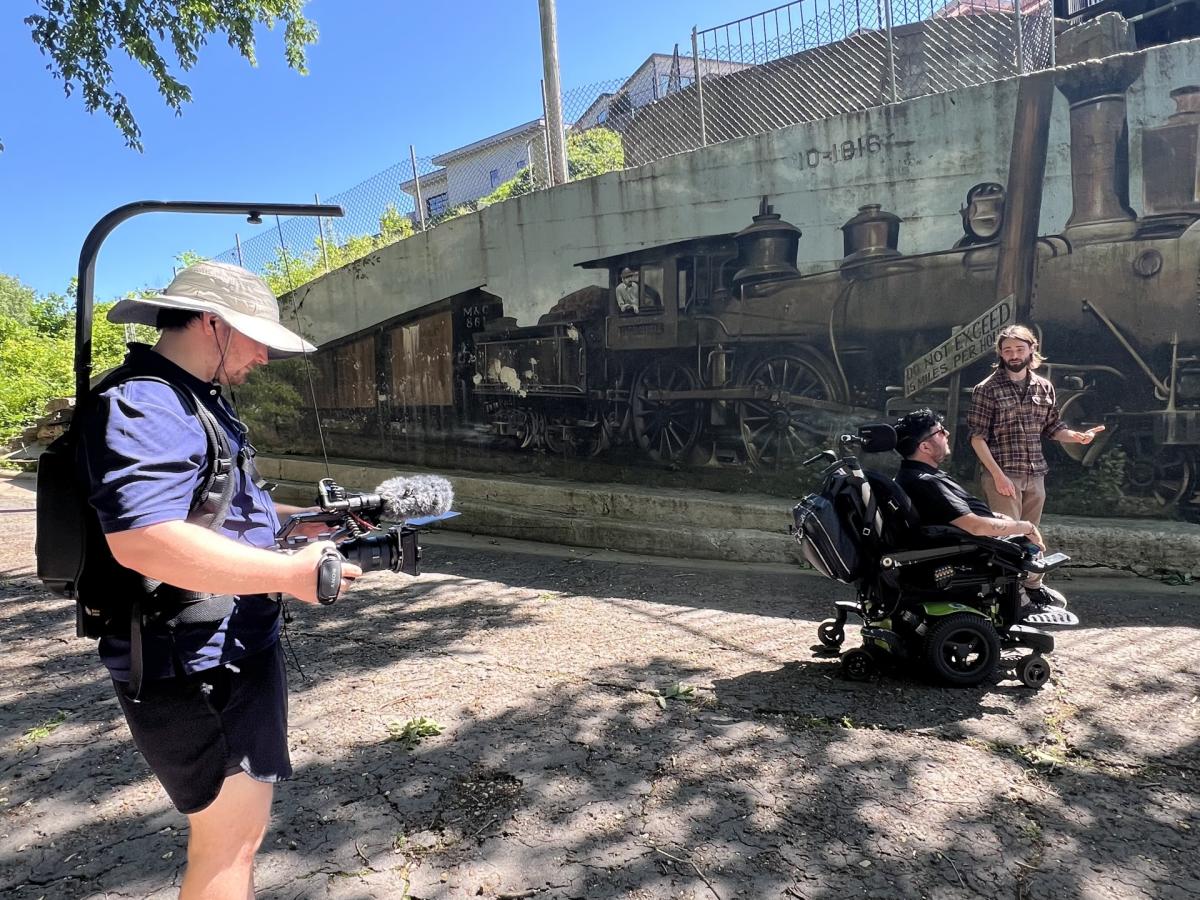 Cory and Clayton are checking out the Old Railroad Bridge
