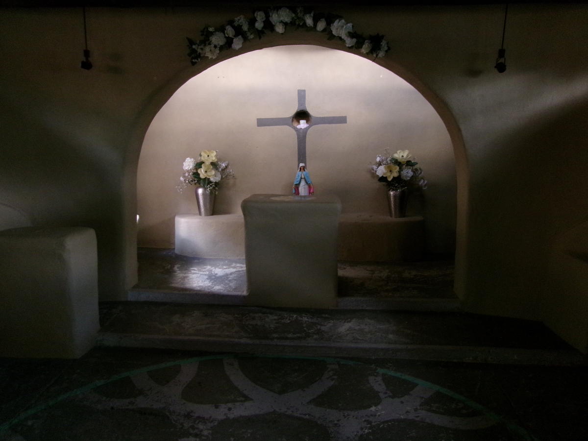 A photo of the altar at the Chapel of Our Lady of Guadalupe.