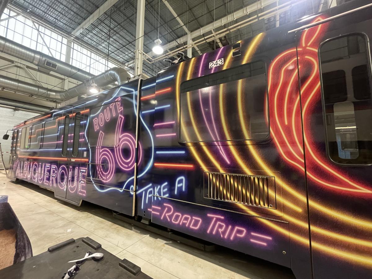 A picture of the Route 66 train in Denver