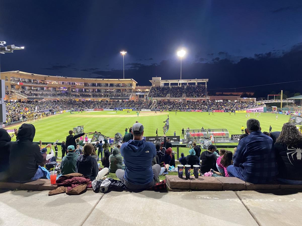 A view from the berm of a New Mexico United game.