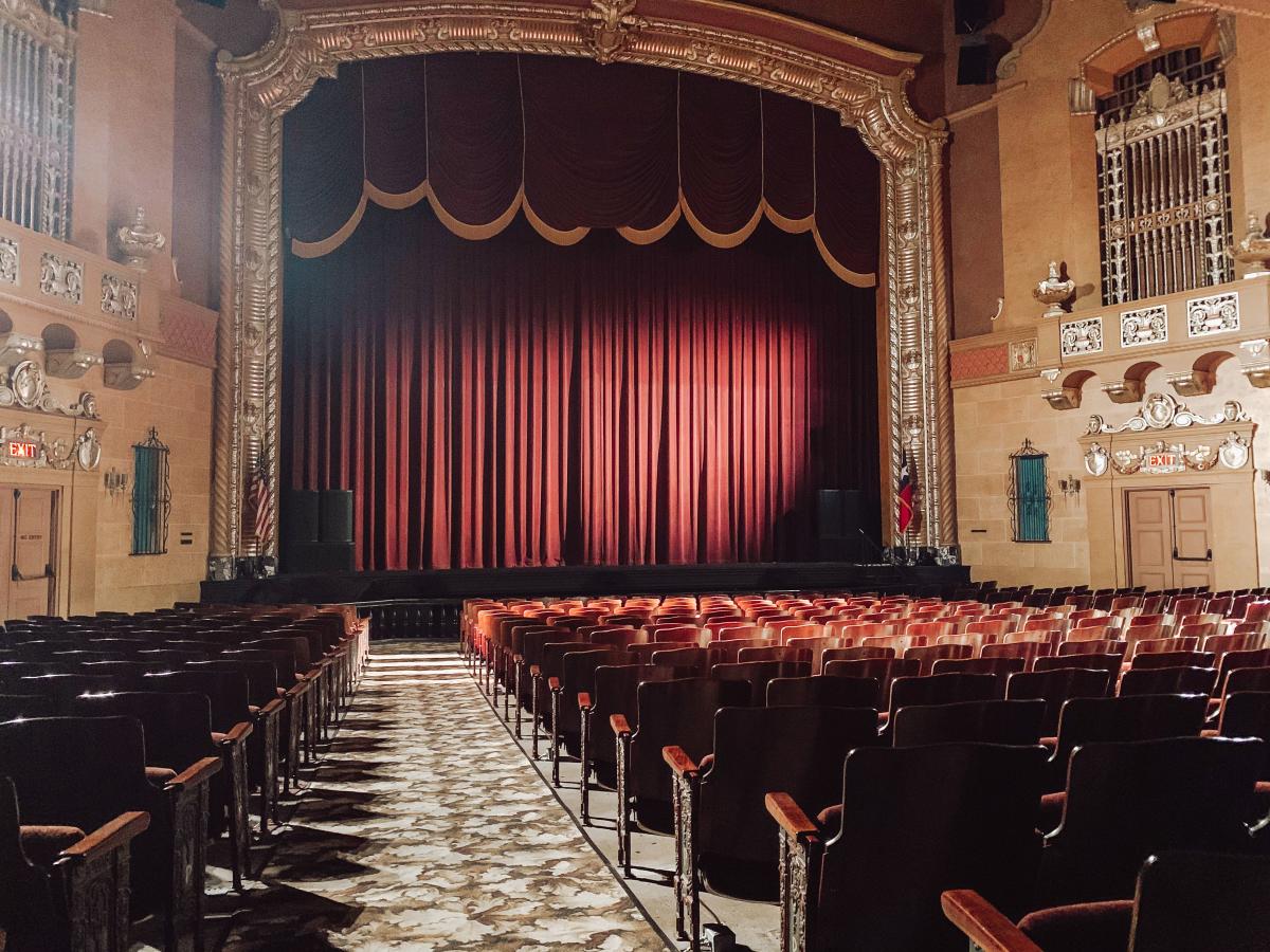 Jefferson Theatre Main Stage With Red Curtains