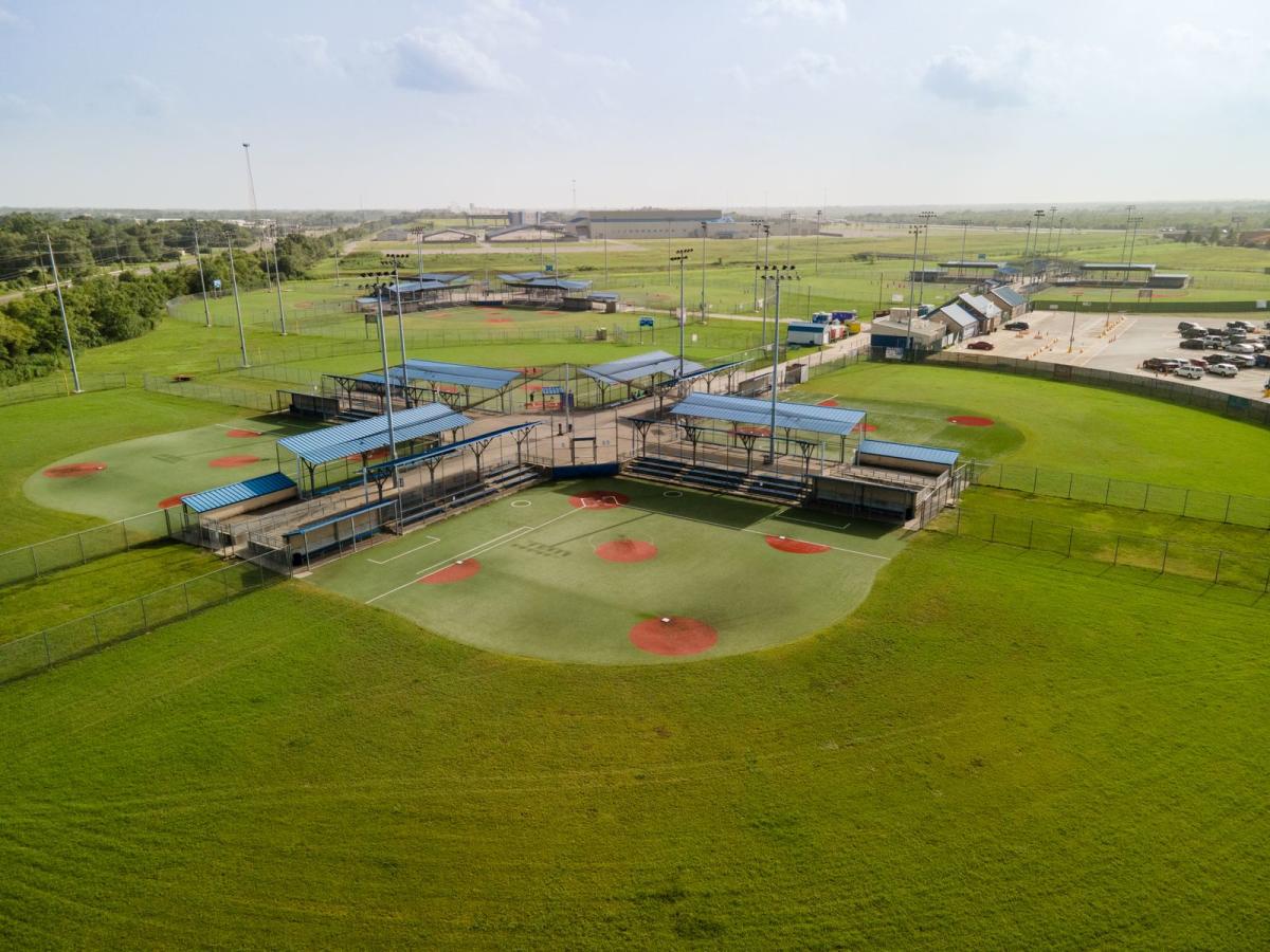 Aerial View Of Ford Park Bleachers In Beaumont, TX