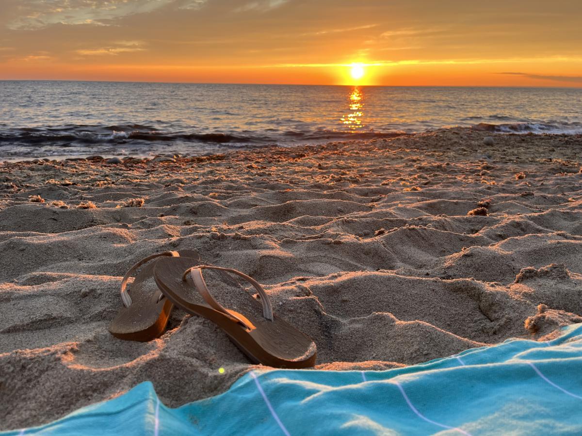 Flip flops in sand