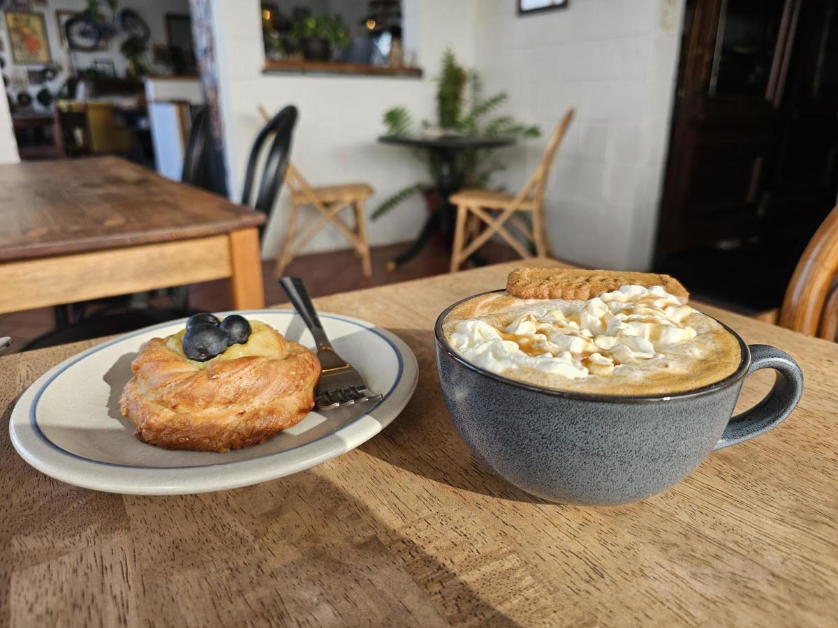 Biscoff coffee and pastry at The Amsterdam Local cafe.