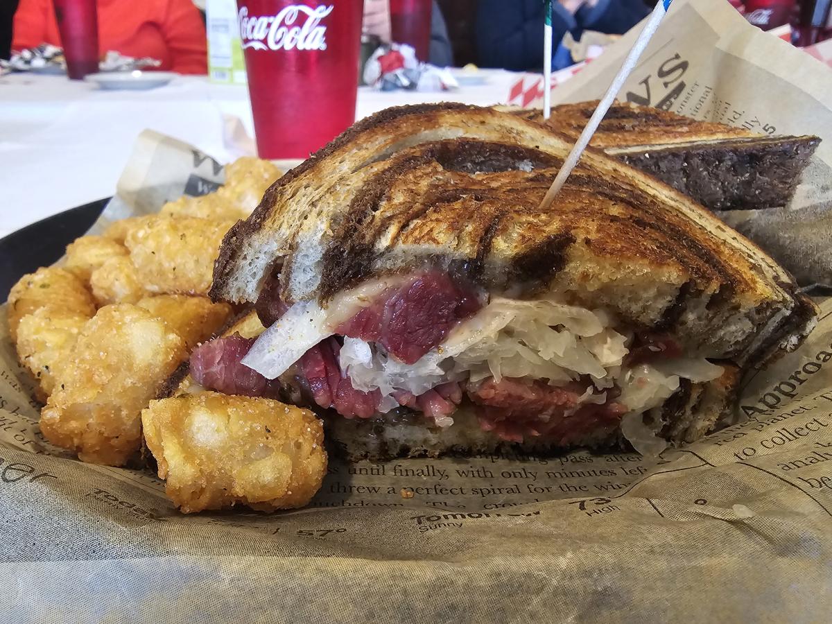 Reuben sandwich from Pbodys, located in the Clarksville Country Club.