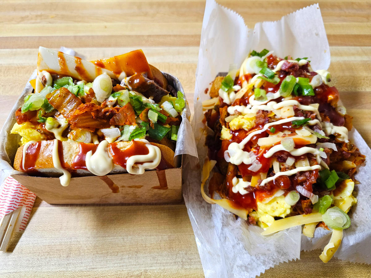 Viral bulgogi egg drop sandwich and loaded tots at Dae Bak Chophouse