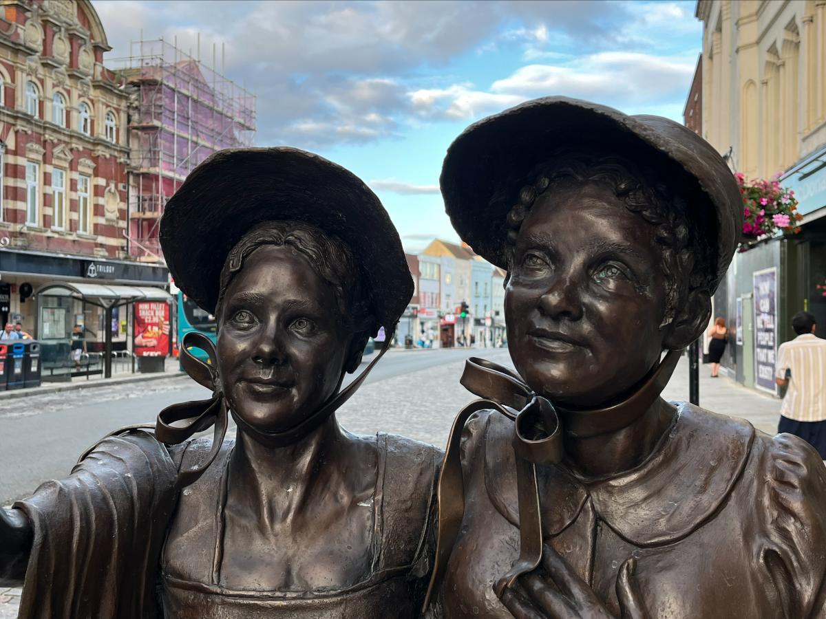 Jane and Anne Taylor Statue on Colchester High Street