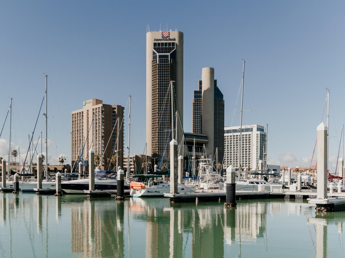 A photo of downtown in Corpus Christi.
