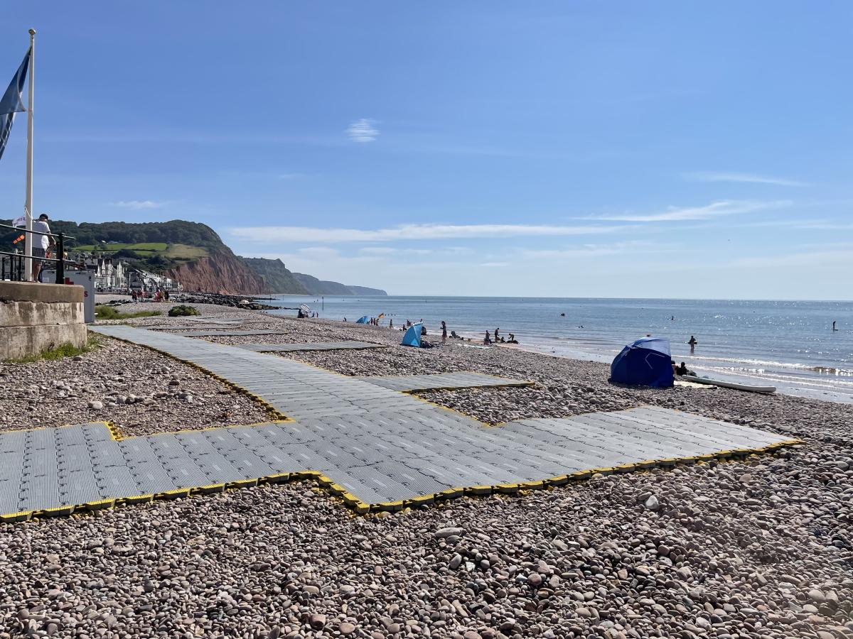 New accessible matting at Sidmouth Beach