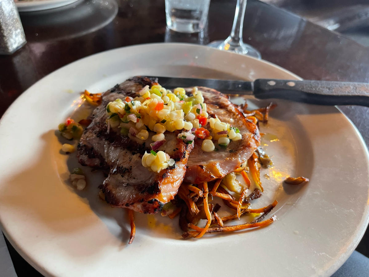 Grilled pork special during restaurant week at Porters Pub in Easton, Pa.