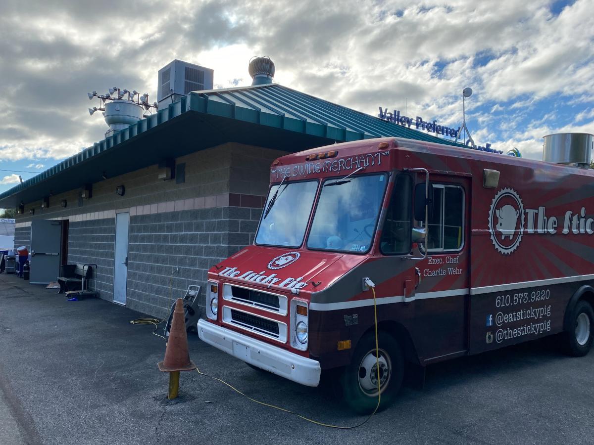 Sticky Pig Food Truck charging at Valley Preferred Cycling Center in Breinigsville, Pa.