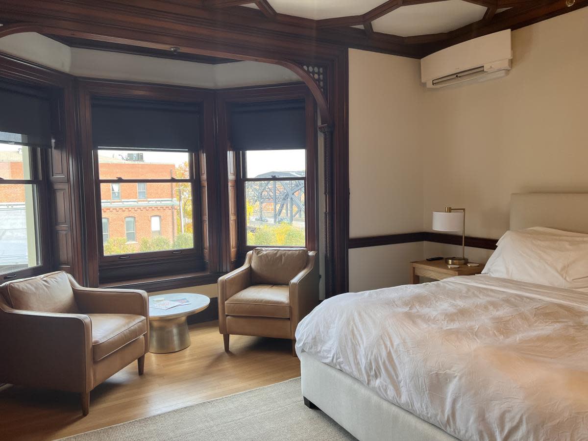 A guest room at the Wilbur Mansion in Bethlehem, PA