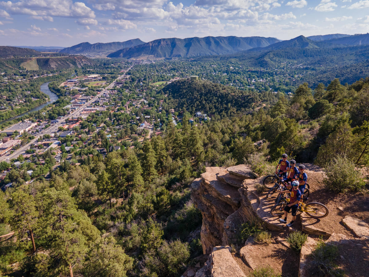 Segment 28 Mountain Biking Team on Animas City Mountain During Summer by Drone | Hans Hollenbeck | Visit Durango