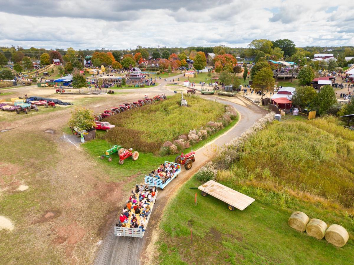 Hayrides at Cox Farm - Fall - Drone Capture