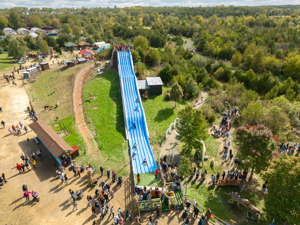 Cox Farm Slide - Aerial/drone- Fall Festivals - Kids - Centreville