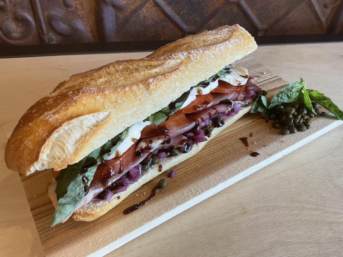 Sandwich from La Boutique on French Baguette