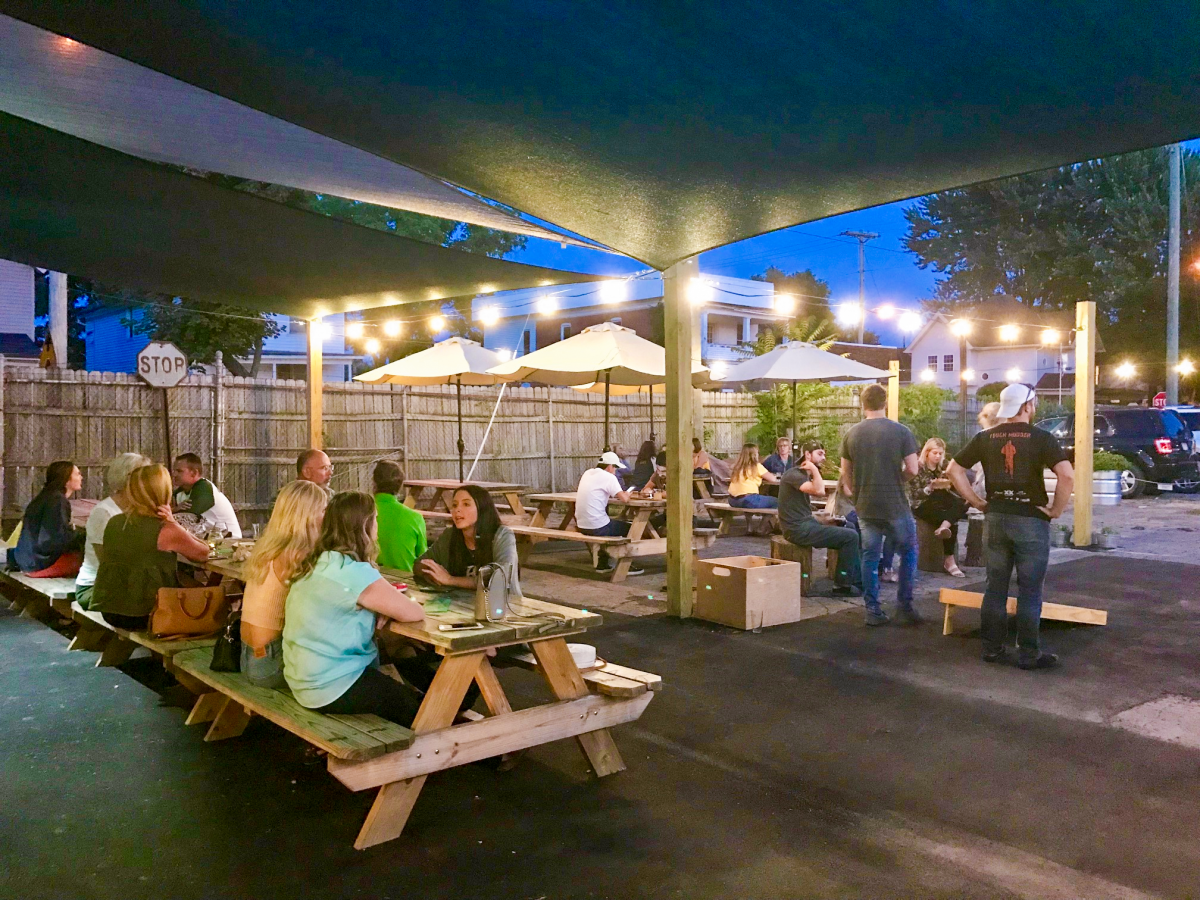 The patio at Hop River Brewing Company The patio at Hop River Brewing Company