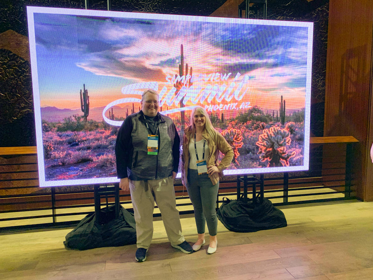 Tom Boyer and Emily Stuck at the Simpleview Summit in Phoenix, AZ
