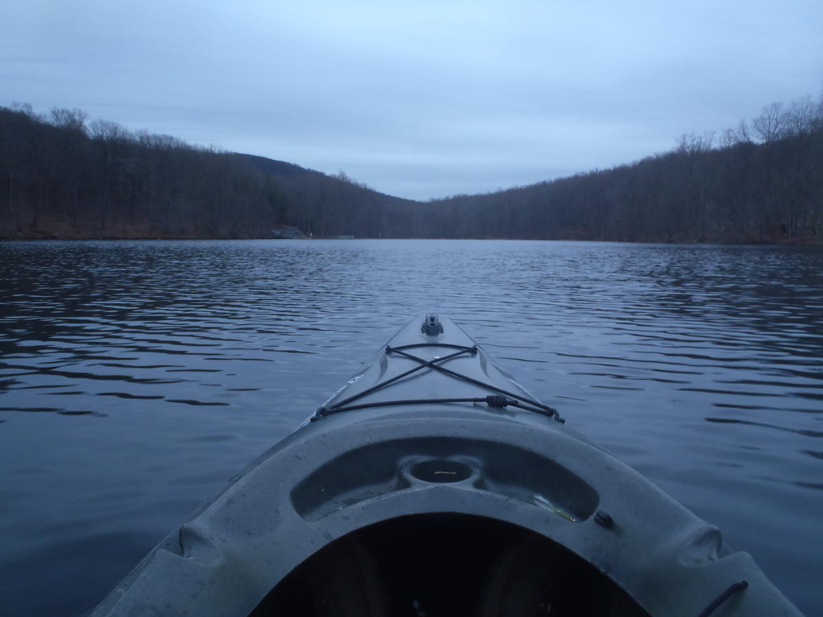 Front of a boat on Cunningham Falls Lake
