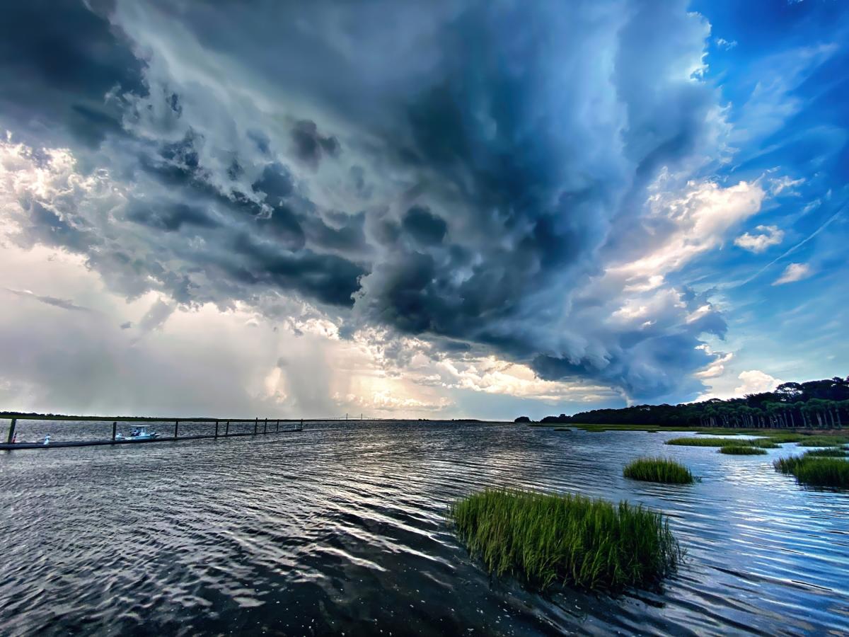 Summer storms blow across the marshes on Jekyll Island, GA.