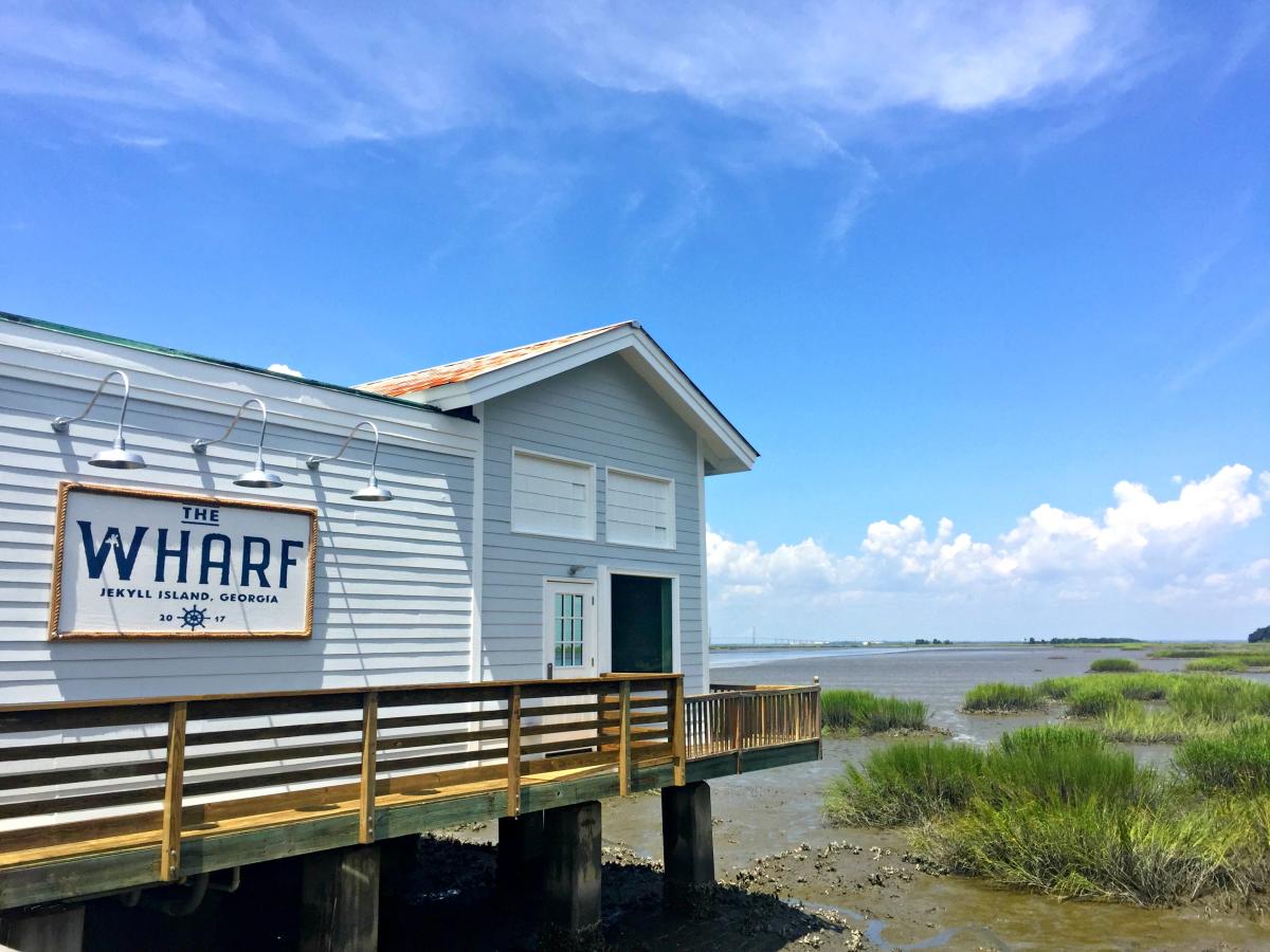 The historic wharf on Jekyll Island has been converted to a casual waterfront seafood restaurant