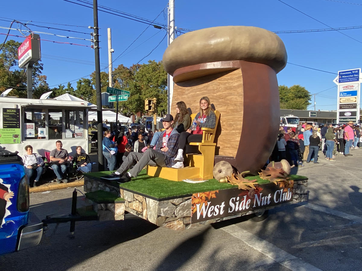 A parade float at the West Side Nut Club festival in Evansville