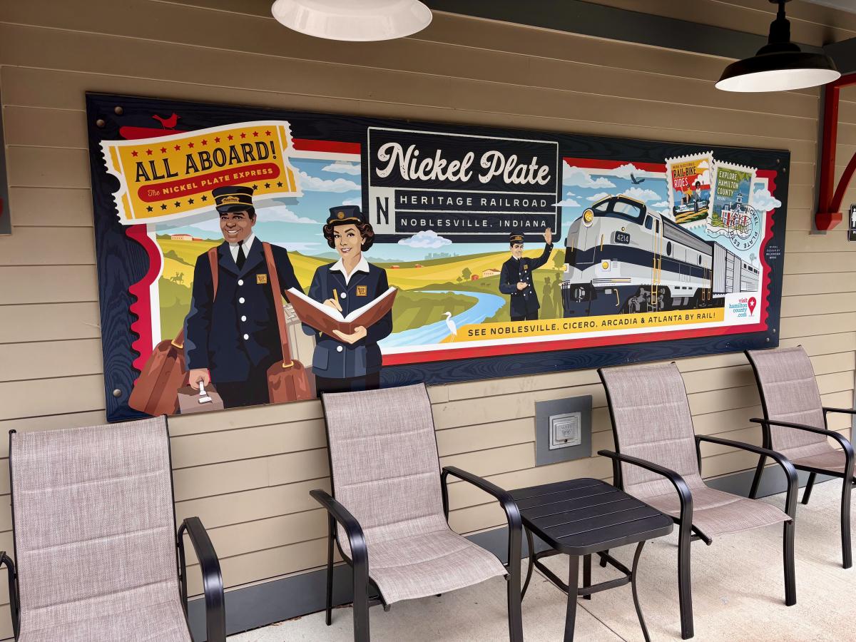 Nickel Plate Heritage Railroad signage, Noblesville Forest Park