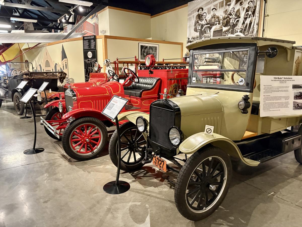 Model T Museum Richmond ambulance and fire truck