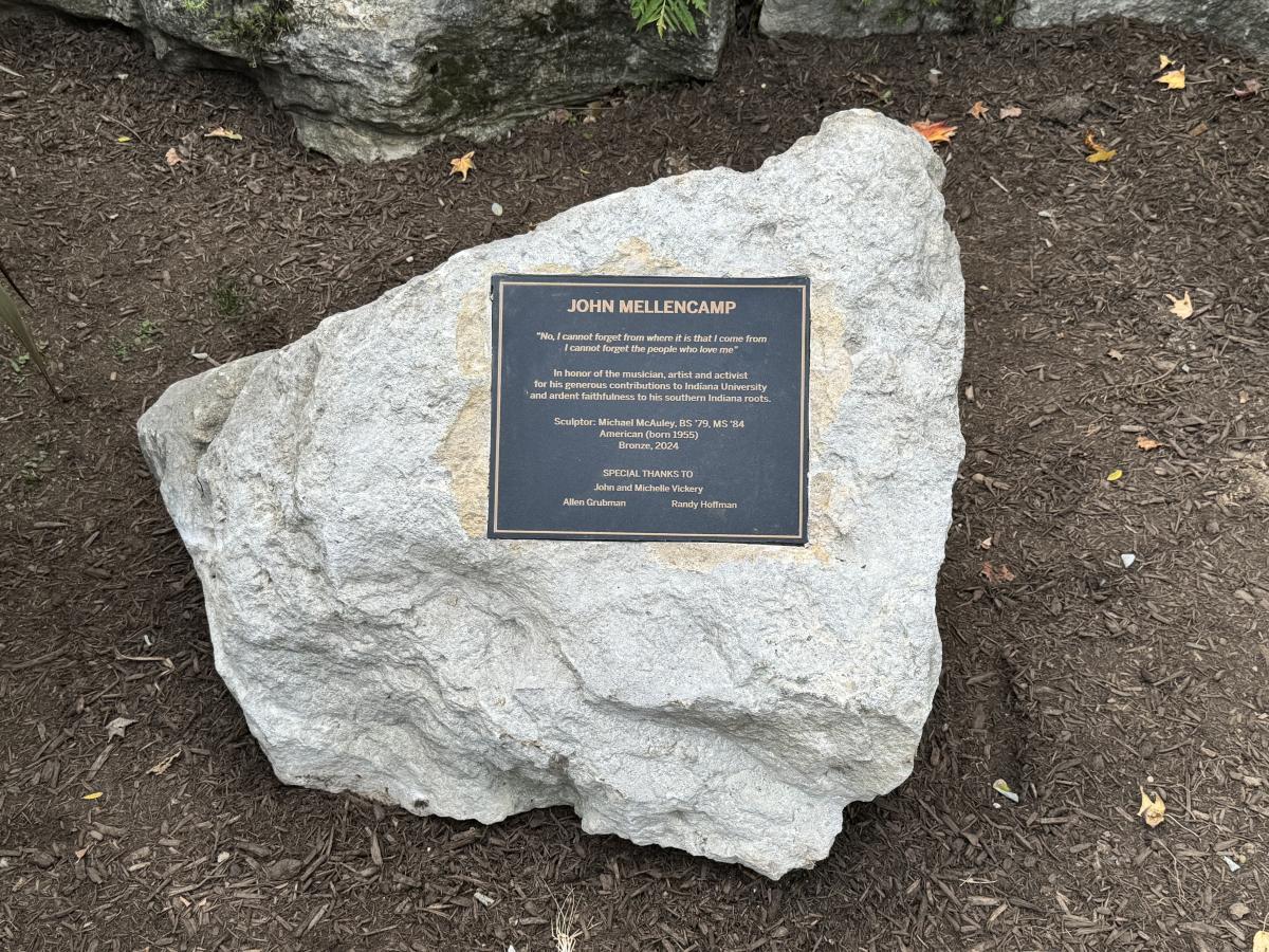 John Mellencamp statue plaque, Indiana University