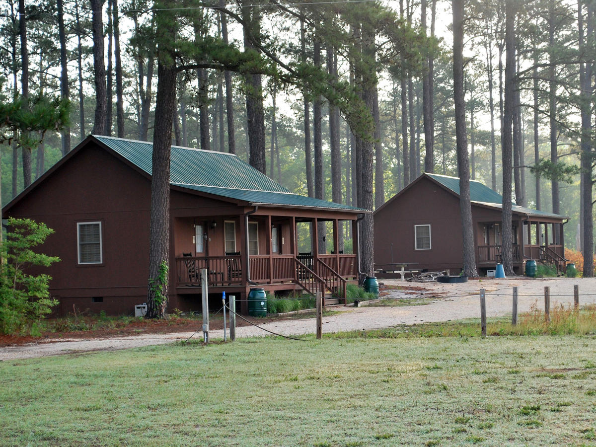 Two cabins visitors can stay in at Howell Woods in Four Oaks, NC.