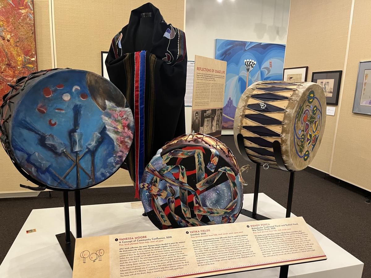 Drums on display at the Mid-America All-Indian Center