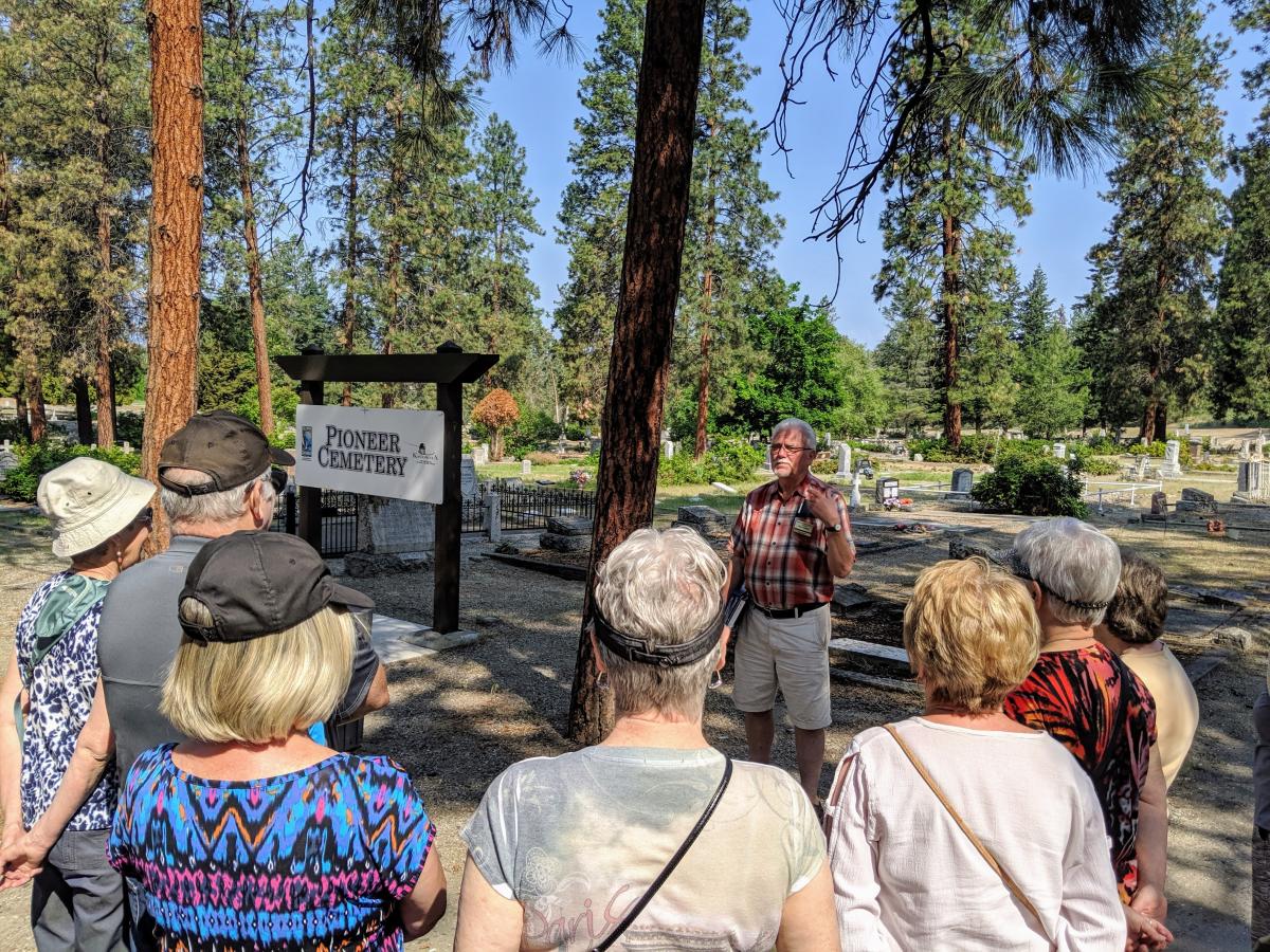 Local historian, Bob Hayes, leads the Tombstone Tours in Kelowna