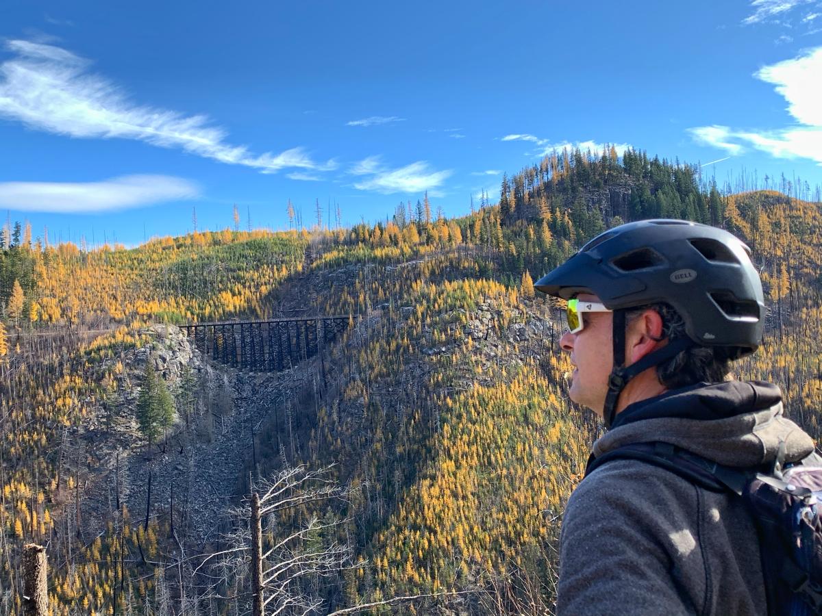 Biking Myra Canyon during Larch Season