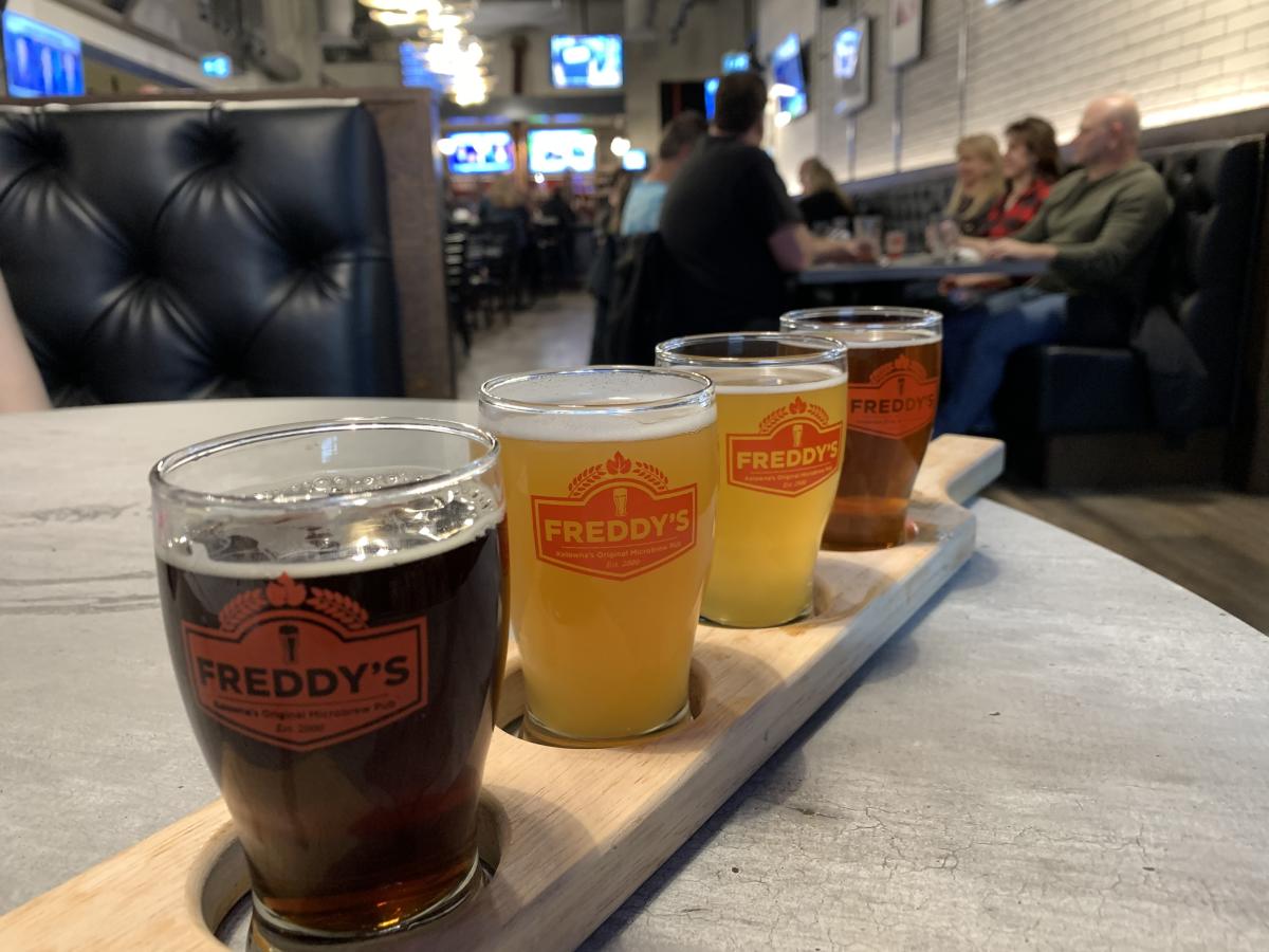 Beer Flight at Freddy's Brewpub