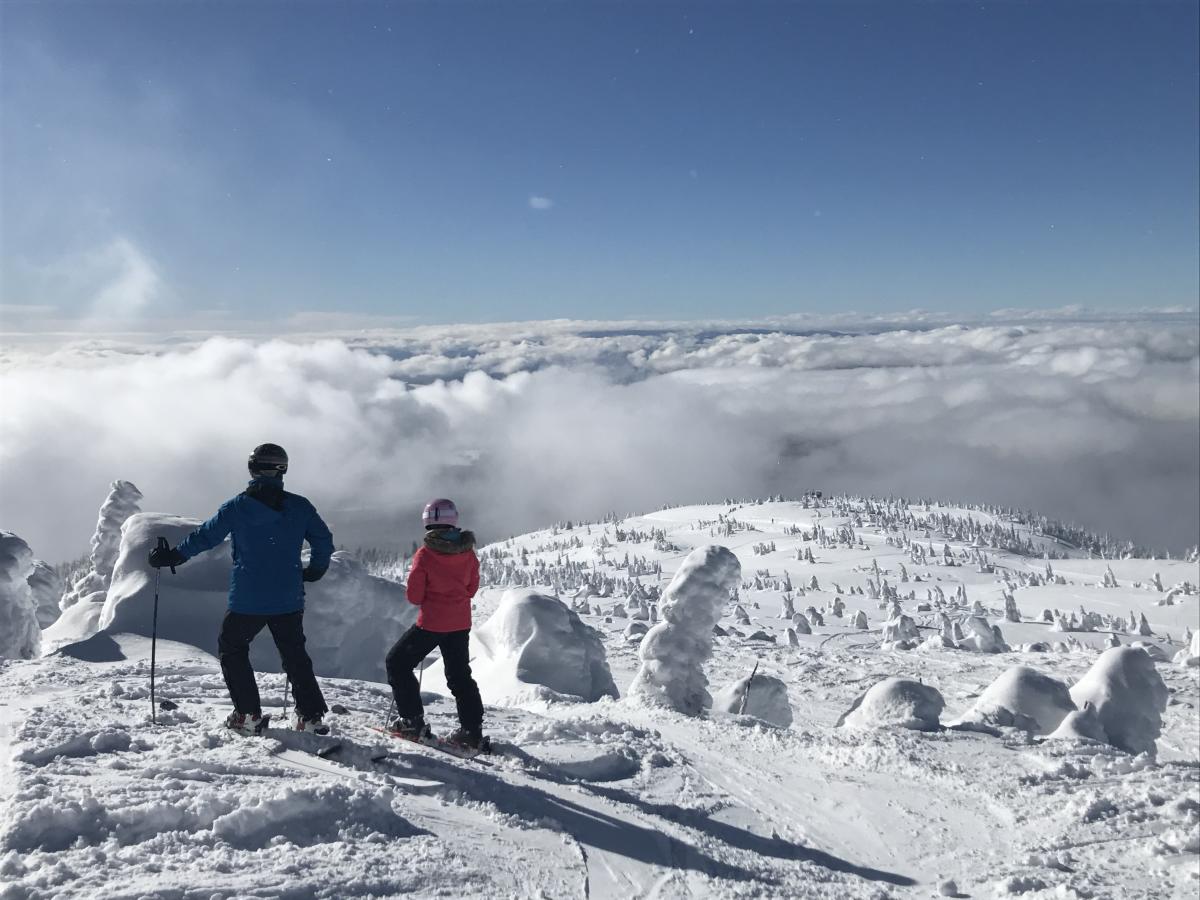 Skiing at Big White Ski Resort - View from top of mountain