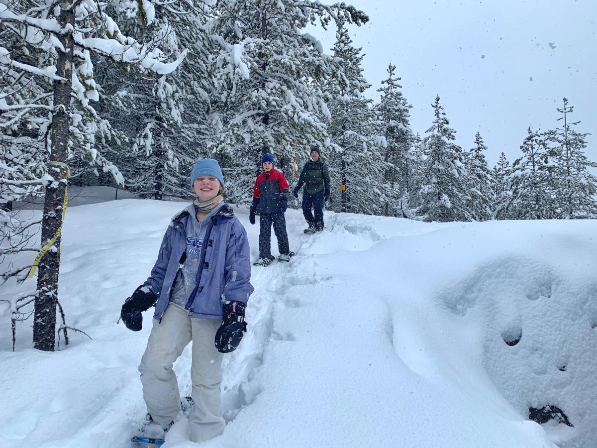 Lisa Kadane's Family Snowshoeing at Kelowna Nordic Centre