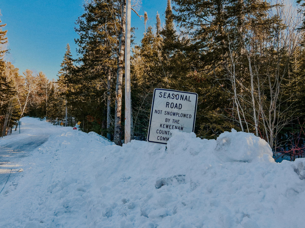 Seasonal Road sign